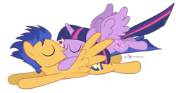 Size: 1275x675 | Tagged: safe, artist:dm29, derpibooru import, flash sentry, twilight sparkle, twilight sparkle (alicorn), alicorn, pony, female, flashlight, flying, kissing, male, mare, shipping, simple background, straight, transparent background