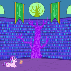 Size: 500x500 | Tagged: safe, artist:saangosu, starlight glimmer, pony, unicorn, book, library, reading, sitting, solo, twilight's castle, twilight's castle library