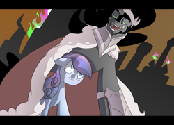 Size: 1615x1160 | Tagged: safe, artist:demon4badland, derpibooru import, king sombra, sapphire joy, crystal pony, pony, hiding