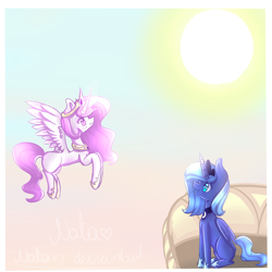 Size: 1800x1800 | Tagged: safe, artist:naciax3, princess celestia, princess luna, alicorn, pony, cewestia, cute, female, filly, pink-mane celestia, woona, younger