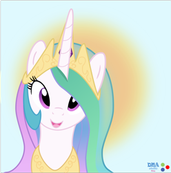 Size: 5690x5738 | Tagged: safe, artist:dnastudiobrony, princess celestia, alicorn, pony, absurd resolution, cute, cutelestia, happy, looking at you, smiling, solo