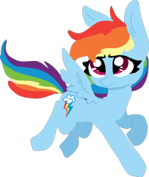 Size: 602x717 | Tagged: safe, artist:nootaz, derpibooru import, rainbow dash, pegasus, pony, cute, dashabetes, female, flying, lidded eyes, looking at you, mare, raised hoof, simple background, solo, spread wings, transparent background, wings