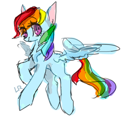 Size: 674x650 | Tagged: safe, artist:lity, derpibooru import, rainbow dash, pegasus, pony, female, simple background, sketch, solo, white background