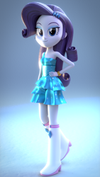 Size: 1080x1920 | Tagged: safe, artist:efk-san, rarity, equestria girls, 3d, blender, boots, bracelet, clothes, dress, fall formal outfits, high heel boots, jewelry, solo