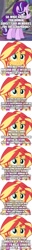 Size: 500x3945 | Tagged: safe, artist:luckreza8, starlight glimmer, sunset shimmer, equestria girls, argentina, backstory, exposition, human sunset, implied twilight sparkle, spanish, translated in the description