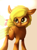 Size: 592x796 | Tagged: safe, artist:cofeik, applejack, earth pony, pony, floppy ears, hatless, missing accessory, solo, younger