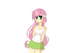 Size: 1530x1050 | Tagged: safe, artist:skootamoon, fluttershy, equestria girls, clothes, female, pink hair, solo, yellow skin