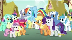 Size: 1920x1080 | Tagged: safe, derpibooru import, screencap, apple bloom, applejack, bon bon, comet tail, cotton cloudy, lightning bolt, lyra heartstrings, pokey pierce, rainbow dash, rainy feather, rarity, royal riff, scootaloo, sweetie belle, sweetie drops, white lightning, earth pony, pegasus, pony, unicorn, crusaders of the lost mark, cutie mark crusaders, female, filly, mare, sisters, the cmc's cutie marks