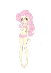 Size: 744x1054 | Tagged: safe, artist:dailycommission, fluttershy, equestria girls, clothes, female, pink hair, solo, yellow skin