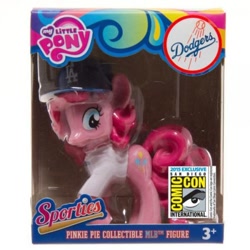 Size: 500x500 | Tagged: safe, pinkie pie, earth pony, pony, baseball, baseball cap, bottomless, clothes, figure, hat, los angeles dodgers, merchandise, mlb, partial nudity, san diego comic con, sdcc 2015, t-shirt, toy