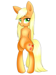 Size: 1600x2133 | Tagged: safe, artist:riouku, applejack, earth pony, pony, semi-anthro, female, mare, simple background, solo, transparent background