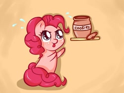 Size: 800x600 | Tagged: safe, artist:von-seay, pinkie pie, pony, cookie, cookie jar, cute, diapinkes, solo, tongue out