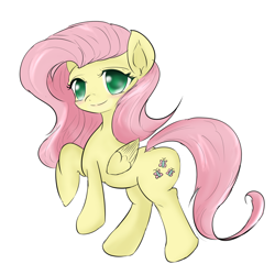 Size: 1200x1200 | Tagged: safe, artist:mabo3, fluttershy, pegasus, pony, simple background, solo, white background