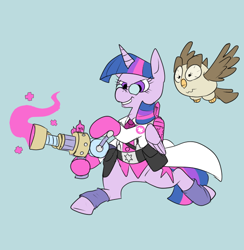 Size: 672x688 | Tagged: safe, artist:metal-kitty, derpibooru import, owlowiscious, twilight sparkle, twilight sparkle (alicorn), alicorn, pony, crossover, female, mare, medic, solo, team fortress 2, twi medic