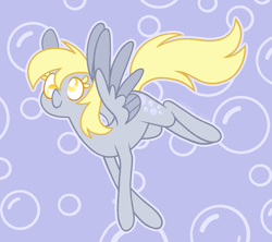 Size: 2160x1919 | Tagged: safe, artist:connorbal, derpy hooves, pegasus, pony, abstract background, bubble, female, flying, mare, outline, smiling, solo