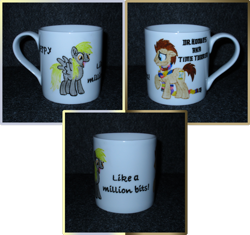Size: 1024x963 | Tagged: safe, artist:malte279, derpy hooves, doctor whooves, collage, craft, cup, porcelain, porcelain painting