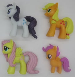 Size: 779x802 | Tagged: safe, applejack, fluttershy, rarity, scootaloo, earth pony, pegasus, pony, unicorn, toy