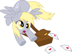 Size: 1280x972 | Tagged: safe, artist:silentazrael, derpy hooves, pegasus, pony, cute, derpabetes, female, letter, mailpony, mare, open mouth, satchel, simple background, solo, transparent background, vector