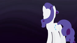 Size: 1600x900 | Tagged: safe, artist:styroponyworks, rarity, pony, unicorn, minimalist, solo, wallpaper