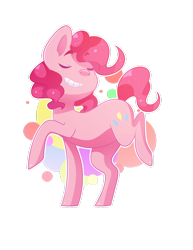 Size: 1024x1325 | Tagged: dead source, safe, artist:samandriilrf, pinkie pie, earth pony, pony, abstract background, cute, diapinkes, ear fluff, eyes closed, female, mare, smiling, solo