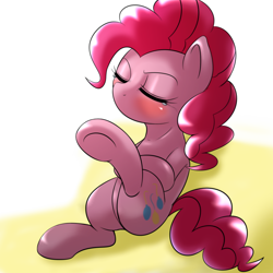 Size: 1000x1000 | Tagged: safe, artist:ushiro no kukan, pinkie pie, earth pony, pony, jealous, solo, underhoof