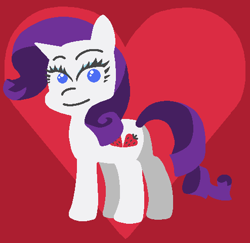 Size: 494x480 | Tagged: safe, artist:threetwotwo32232, rarity, pony, unicorn, bootleg, food, solo, strawberry