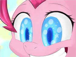 Size: 700x525 | Tagged: safe, artist:[redacted], pinkie pie, earth pony, pony, close-up, grin, smiling, solo