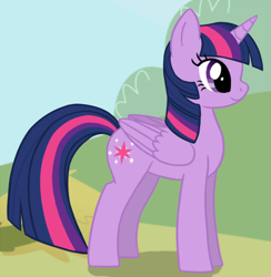 Size: 421x431 | Tagged: safe, artist:fire-girl872, derpibooru import, twilight sparkle, twilight sparkle (alicorn), alicorn, pony, female, height difference, mare, solo