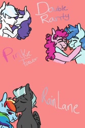 Size: 320x480 | Tagged: safe, artist:solarist97, derpibooru import, double diamond, party favor, pinkie pie, rainbow dash, rarity, thunderlane, earth pony, pegasus, pony, unicorn, diamond duo, female, male, partypie, shipping, straight, thunderdash