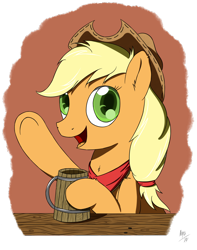 Size: 1024x1300 | Tagged: safe, artist:nordhoof, applejack, earth pony, pony, female, mare, mug, solo