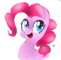 Size: 294x292 | Tagged: safe, artist:whale, pinkie pie, earth pony, pony, female, mare, pink coat, pink mane, smiling, solo