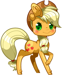 Size: 795x958 | Tagged: safe, artist:tidalwav-3, part of a set, applejack, earth pony, pony, chibi, simple background, solo, transparent background