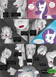 Size: 1000x1375 | Tagged: safe, artist:emilou1985, rarity, oc, pony, unicorn, comic:signs, alternate universe, comic, crying, pregnant, thought bubble