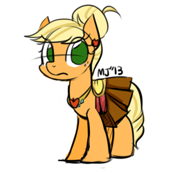 Size: 500x500 | Tagged: safe, artist:kimgoma, applejack, earth pony, pony, clothes, dress, solo