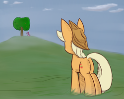 Size: 1000x800 | Tagged: safe, artist:heir-of-rick, applejack, pinkie pie, earth pony, pony, daily apple pony, impossibly large ears, plot