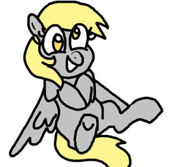 Size: 1084x1040 | Tagged: safe, artist:smirk, derpy hooves, pegasus, pony, cute, female, mare, ms paint, simple background, smiling, solo, white background