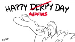 Size: 1200x675 | Tagged: safe, artist:pony-berserker, derpy hooves, butt, derpy day, derpy day 2020, sketch