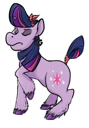 Size: 500x720 | Tagged: safe, artist:kexxkrafts, derpibooru import, twilight sparkle, pony, unicorn, female, mare, multicolored mane, purple coat, solo