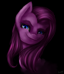 Size: 863x1000 | Tagged: safe, artist:aschenstern, pinkie pie, earth pony, pony, bust, pinkamena diane pie, portrait, smiling, solo