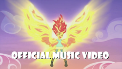 Size: 1280x720 | Tagged: safe, edit, edited screencap, editor:biggernate91, screencap, sunset shimmer, phoenix, equestria girls, my past is not today, music video, shimmercode, text, thumbnail, wings, youtube, youtube thumbnail