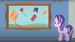 Size: 1674x934 | Tagged: safe, artist:agrol, starlight glimmer, pony, unicorn, headmare of the school, kite, picture frame, solo, starlight's picture, that pony sure does love kites