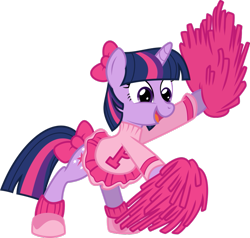 Size: 917x872 | Tagged: safe, artist:yetioner, derpibooru import, twilight sparkle, bow, cheerleader, simple background, solo, tail bow, transparent background, vector