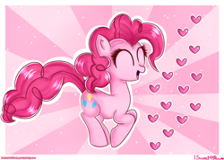 Size: 2500x1776 | Tagged: safe, artist:vixelzf, pinkie pie, earth pony, pony, female, mare, pink coat, pink mane, simple background, solo