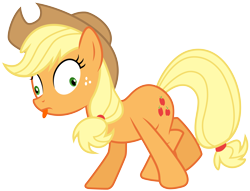Size: 4775x3642 | Tagged: safe, artist:discorded, applejack, earth pony, pony, derp, show accurate, silly, silly pony, simple background, solo, transparent background, vector, who's a silly pony