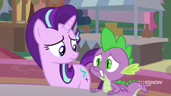 Size: 1280x720 | Tagged: safe, screencap, spike, starlight glimmer, dragon, pony, unicorn, memories and more, spoiler:memories and more, spoiler:mlp friendship is forever, winged spike