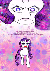 Size: 2480x3508 | Tagged: safe, artist:little-winged-angel, rarity, pony, unicorn, determined, open mouth, solo, wingding eyes