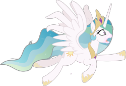 Size: 5869x4000 | Tagged: safe, artist:sollace, princess celestia, alicorn, pony, zombie, 28 pranks later, absurd resolution, cookie zombie, female, flying, implied cake, mare, open mouth, simple background, solo, transparent background, vector