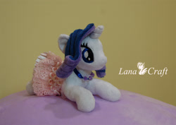 Size: 1416x1000 | Tagged: safe, artist:lanacraft, rarity, pony, unicorn, beanie (plushie), clothes, dress, irl, photo, plushie, solo