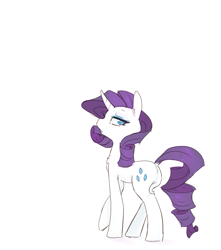 Size: 917x1037 | Tagged: safe, artist:braindead, rarity, pony, unicorn, chest fluff, dock, looking at you, simple background, solo, white background