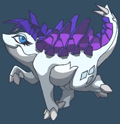 Size: 580x598 | Tagged: safe, artist:terry, rarity, dinosaur, solo, species swap, stegosaurarity, stegosaurus